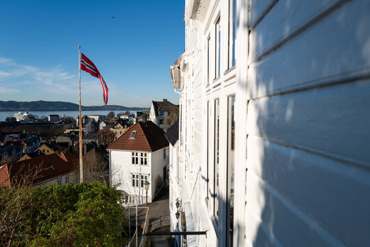 Norwegian flag and sky