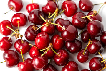 cherries on white background