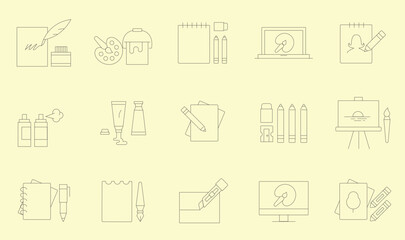 Design Art Tools icons, Editable Stroke.