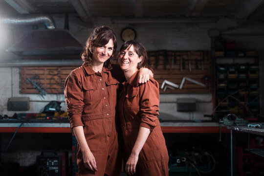Proud owners of new metal workshop