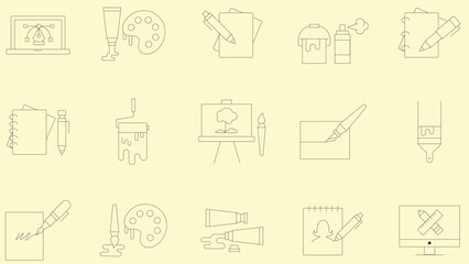 Design Art Tools icons, Editable Stroke.