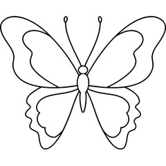 Butterfly line art vector illustration