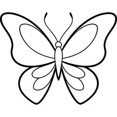 Butterfly line art vector illustration