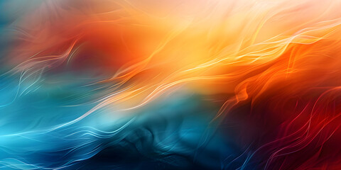 Abstract background with smooth lines in vibrant blue, orange, and red colors. Suitable for modern and artistic designs, events, and celebrations, with copy space