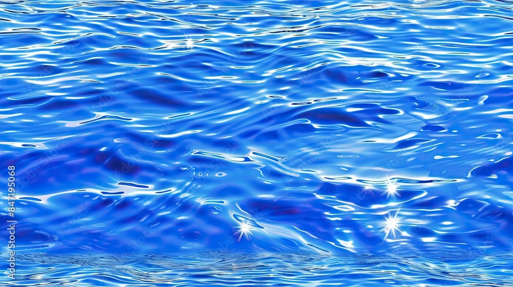 Aufkleber the blue sea water surface, adorned with the sun's reflection, creating ripples and waves that form 