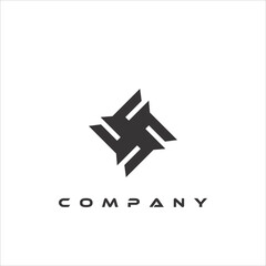 Symmetrical and elegant abstract logo in black