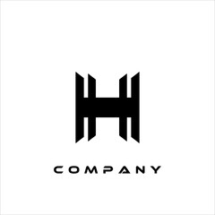 Symmetrical and elegant abstract logo in black