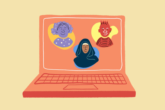 Diverse Online communication concept