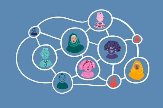 Business team network diagram