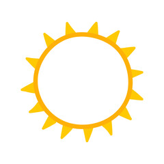 Cute cartoon sun icon. Hand drawn summer elements. Vector illustration