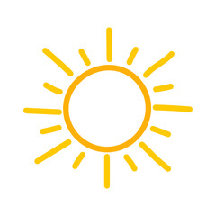 Hand drawn summer element. Sun icon. Vector illustration
