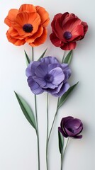 Colorful Paper Flowers Art Design for Home Decor | Vibrant Floral Craft | Wall Decoration Idea