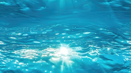 the blue sea water surface, adorned with the sun's reflection, creating ripples and waves that form an abstract background of sunlight shining through the ocean. SEAMLESS PATTERN