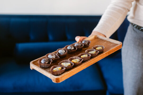 Family business: presenting handmade chocolates