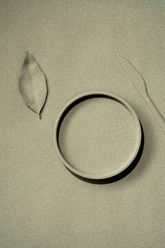 Table top covered in gray dust