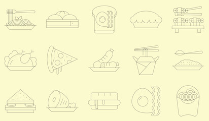 Simple Set of Food Related Vector Line Icons.