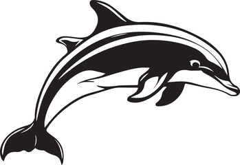 vector Dolphin Silhouette, Jumping Dolphin Icon