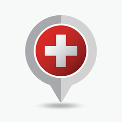 Switzerland Location Pin Icon Vector Illustration