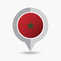 Morocco Location Pin Icon Vector Illustration