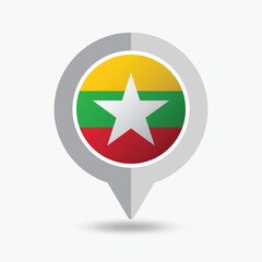 Myanmar Location Pin Icon Vector Illustration