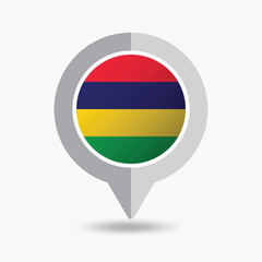 Mauritius Location Pin Icon Vector Illustration