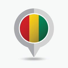 Fototapeta premium Guinea Location Pin Icon Vector Illustration
