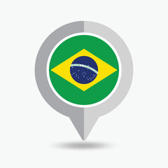 Brazil Location Pin Icon Vector Illustration