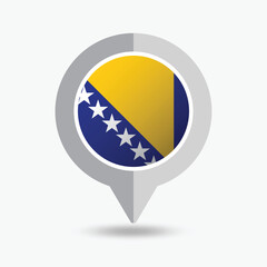 Bosnia and Herzegovina Location Pin Icon Vector Illustration