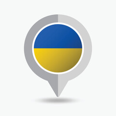 Ukraine Location Pin Icon Vector Illustration
