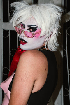 Young Drag Queen Portrait with Bold and Colorful Style
