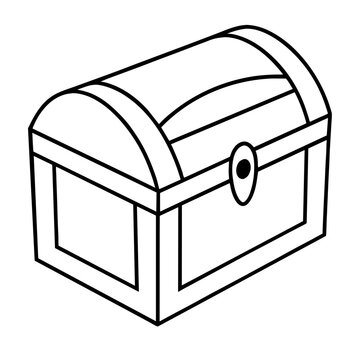 recommend clip art:  Vector image of an outline of a treasure chest.