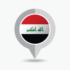 Iraq Location Pin Icon Vector Illustration