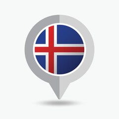 Obraz premium Iceland Location Pin Icon Vector Illustration