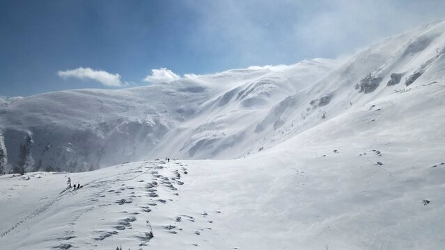 Rocky Mountains with snow.