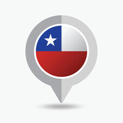 Fototapeta premium Chile Location Pin Icon Vector Illustration