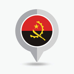 Angola Location Pin Icon Vector Illustration