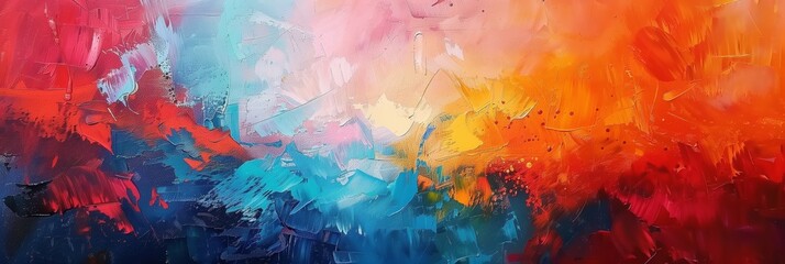 Vibrant Abstract Art Painting with Bold Colors and Textured Strokes