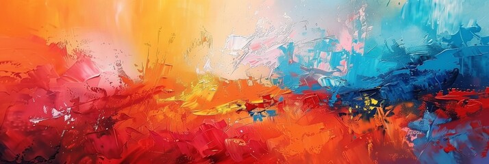 Vibrant Abstract Art Painting with Bold Colors and Textured Strokes