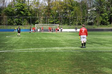 goalkeeper watching the soccer game