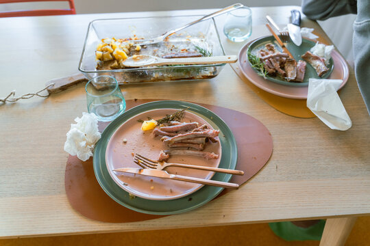 leftover food on plate