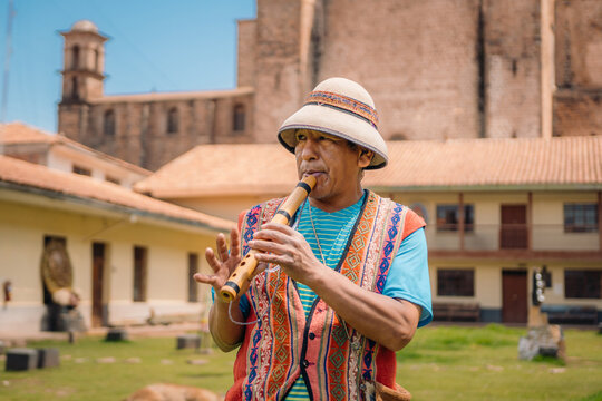 Peruvian Man Playing Music
