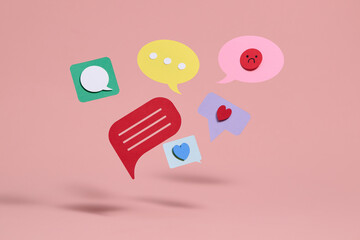 Online chat messages text notification on mobile phone