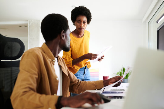 focused exchange in a dynamic office setting