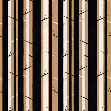 Seamless forest trees illustration