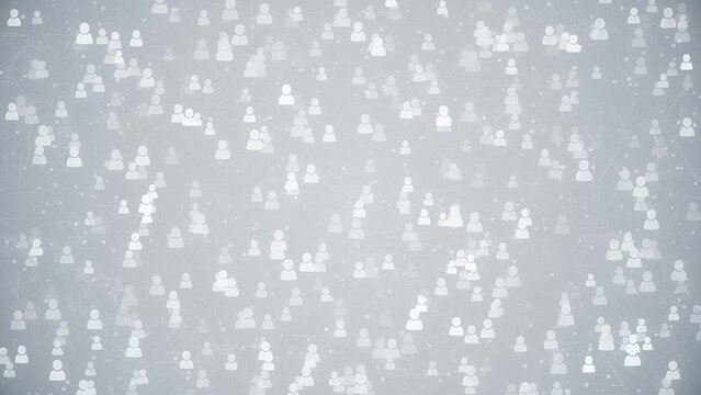 Social Connecting People. Interacting Friends, Colleagues in a Social Network. White background. Looped video.