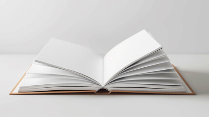 Fototapeta premium mockup template open book with clean blank pages on white background