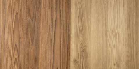 Naklejka premium Samples of light and dark wood, wood texture. The concept of production and design of furniture products.