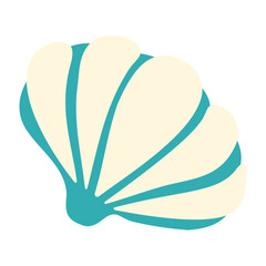 Serene Seaside: Pastel Scallop Shell Illustration