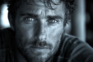 Obraz premium Homme, portrait noir et blanc