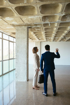 Real estate agents at new apartment